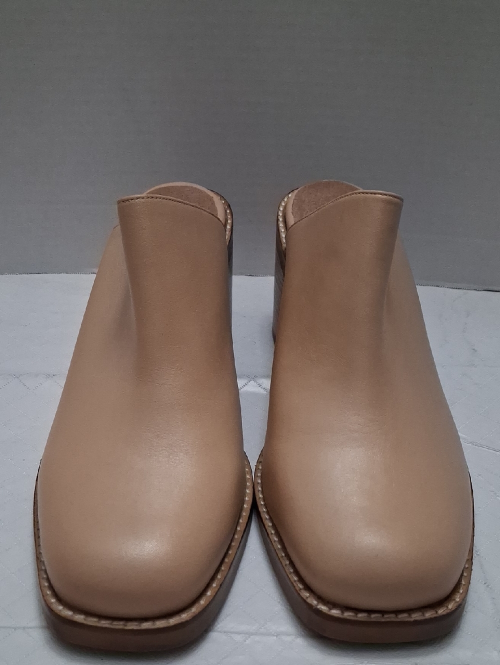 Seychelles Size 11 Women's Tan/Camel Leather Slip-On Block High-heel Mules